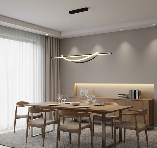 Lustra LED 92W Neagra 3 Functii Dimabila cu Telecomanda LZG4046