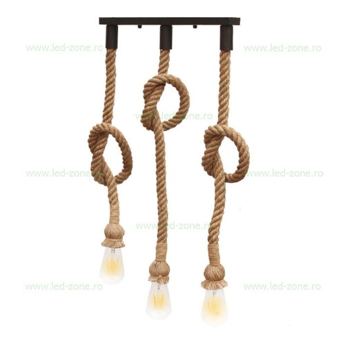 Lustra Rustic 3 Socluri E27 Liniara LZ4243