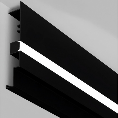Profil Aluminiu Aplicat Negru Dispersor Alb 2M 17.6MM