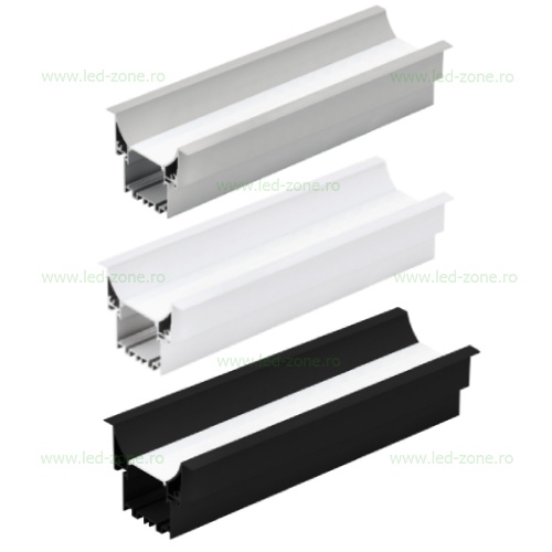 Profil Aluminiu Incastrat Dispersor Mat 2M 34MM LZ9900