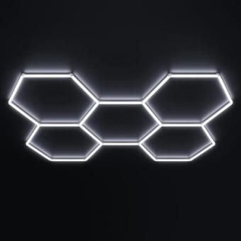 Set 5 Hexagoane LED Honeycomb 200W Tuburi 440mm Negru