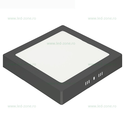 Spot LED 18W Patrat Negru Aplicat