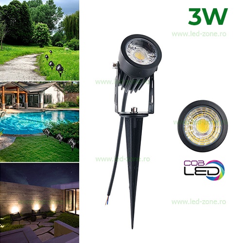 Spot LED Exterior 3W COB Rotund 220V