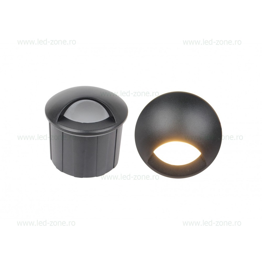 Spot LED Trepte 3W 220V Cilindric Negru IP65
