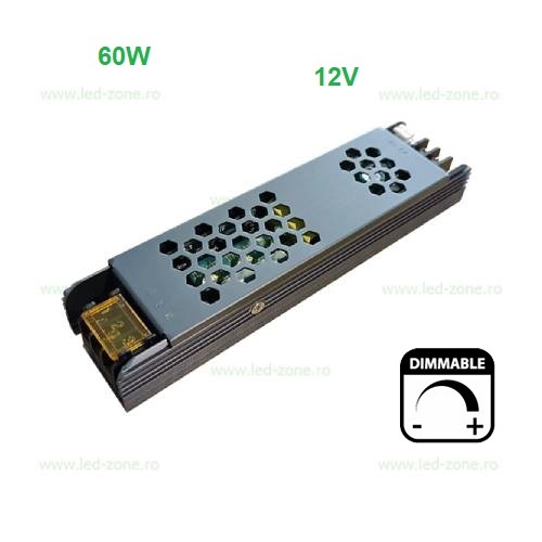 Sursa Alimentare Banda LED 12V 60W Slim Dimabila