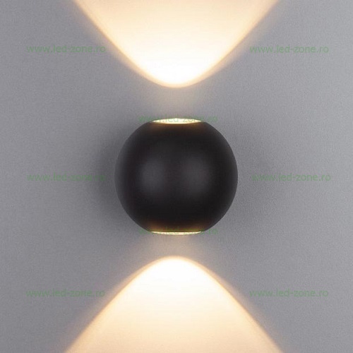 Aplica LED 2x1W Negru Exterior Perete LZ75984