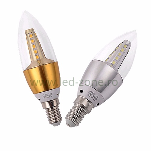 Bec LED E14 5W Lumanare Clar SMD2835