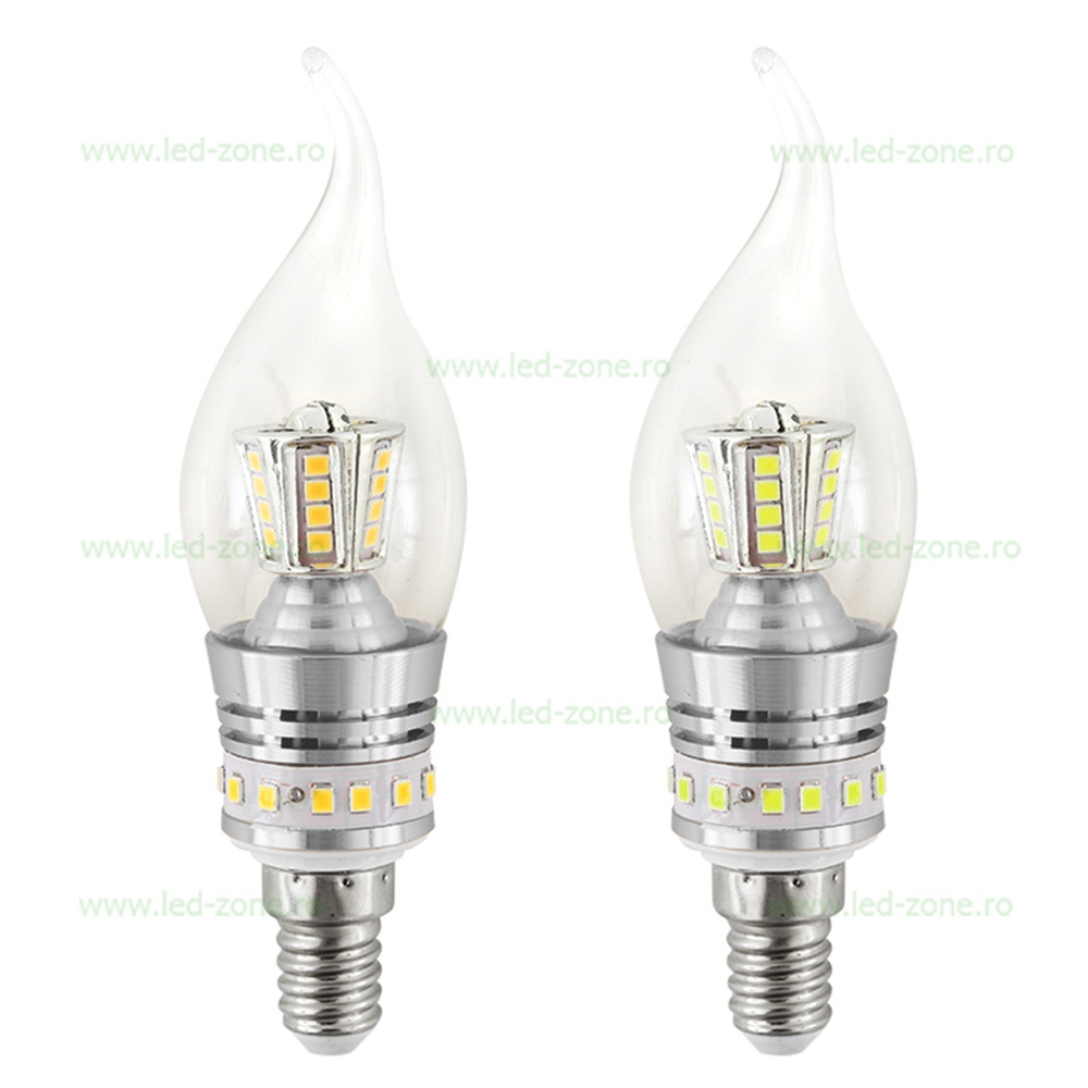 Bec LED E14 8W Flacara Clar