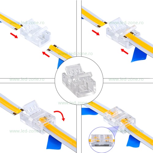Conector Imbinare 2 Contacte Banda LED COB 5mm Interior