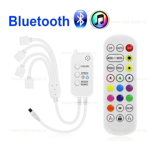 Controller Banda LED RGB Bluetooth Telecomanda 4 Iesiri Muzical