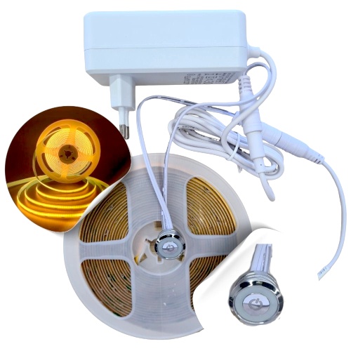 Kit Banda LED COB 24V Dimabila 5m cu Buton Touch