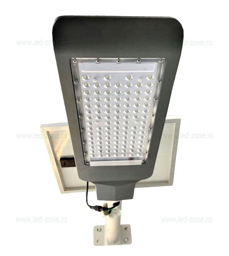 Lampa LED Iluminat Stradal 100W Solara cu Suport si Telecomanda