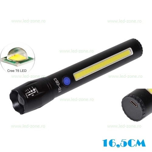 Lanterna LED De Mana 7W COB ZOOM C83