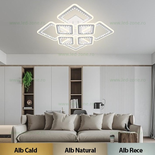 Lustra LED 236W 3 Functii Dimabila Telecomanda LZS5261-4+4