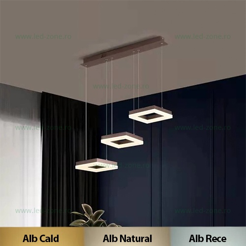 Lustra LED 96W Dimabila 3 Functii cu Telecomanda LZF205-3