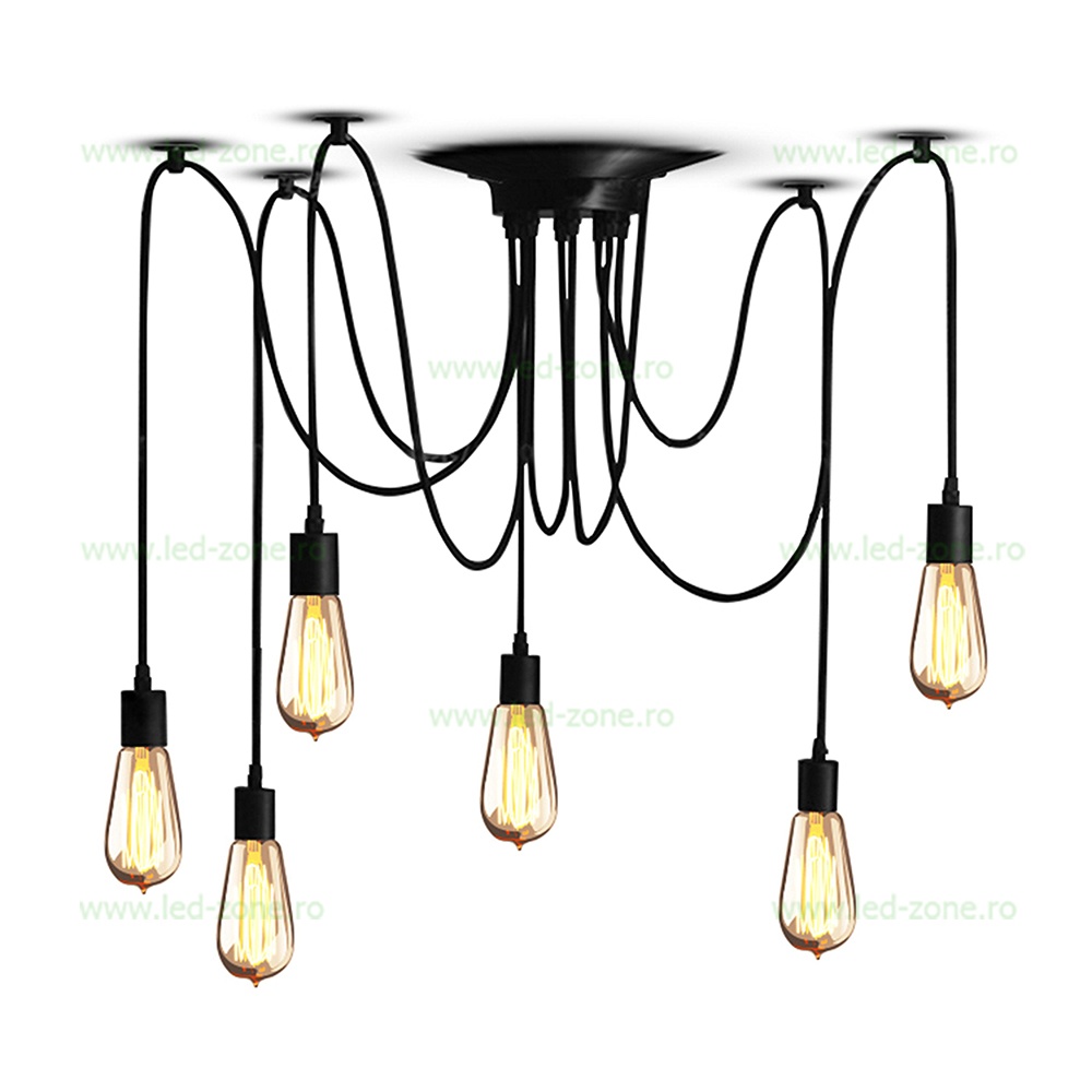Lustra Spider 6 Socluri E27 Vintage