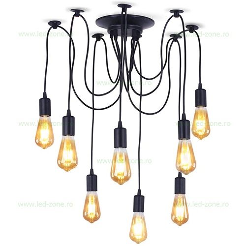 Lustra Spider 8 Socluri E27 Vintage
