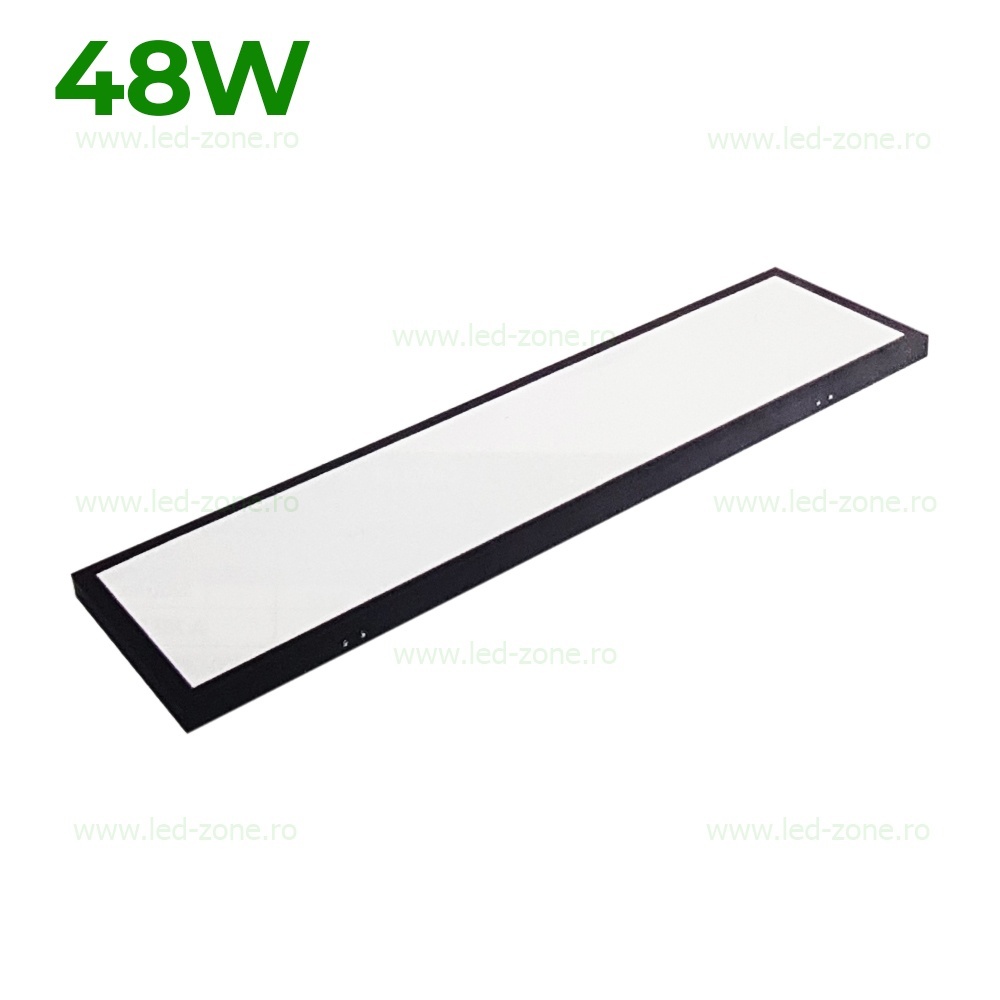 Panou LED 48W 120x30cm Aplicat Negru Backlight