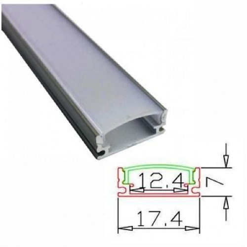 Profil Aluminiu Aplicat Dispersor Mat 1M 12.4MM