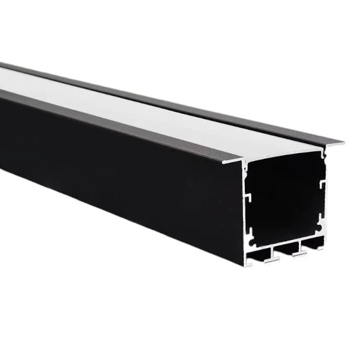 Profil Aluminiu Incastrat Negru Dispersor Alb 2M 32MM