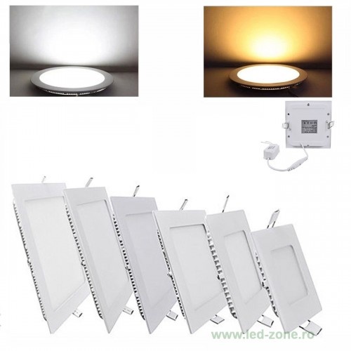 Spot LED 12W Slim Patrat Alb