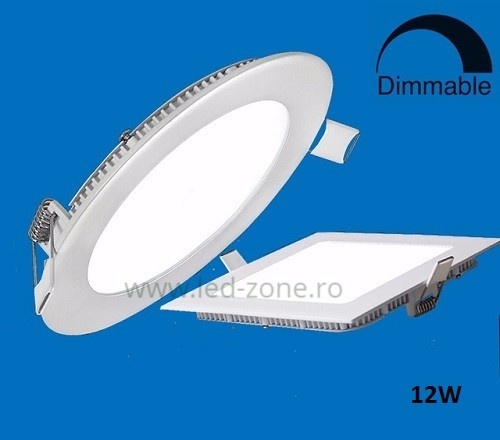 Spot LED 12W Slim Rotund Alb Dimabil