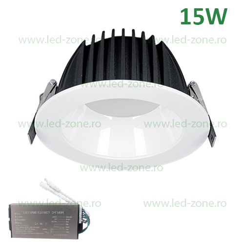Spot LED 15W Rotund LZ01 Negru-Alb Emergenta