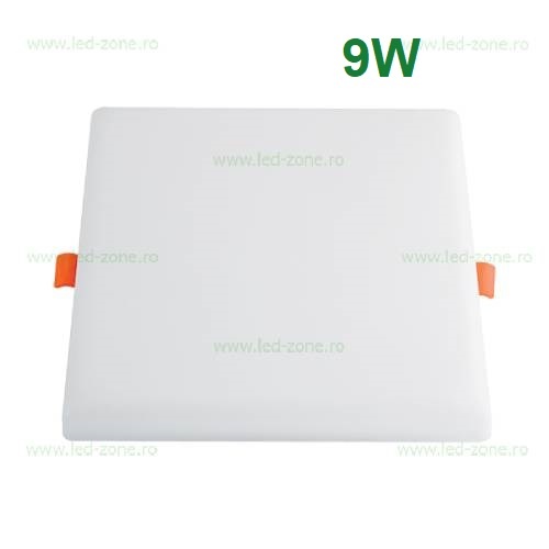 Spot LED 9W Patrat Mat Frameless Alb Natural