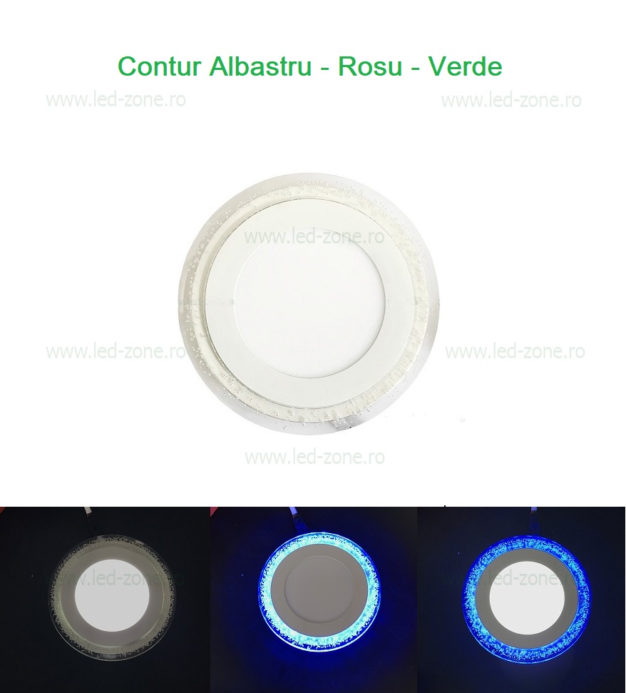 Spot LED 9W Rotund Alb Rece Contur Color Bule