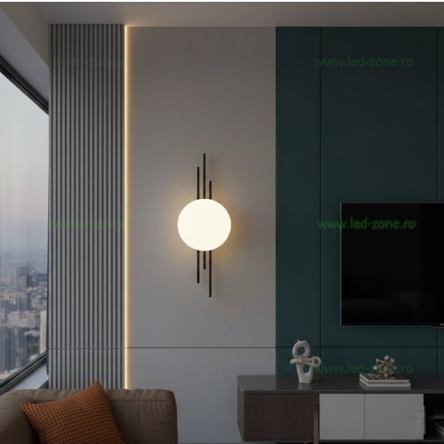 Aplica LED 20W Neagra 3 Functii LZ9216