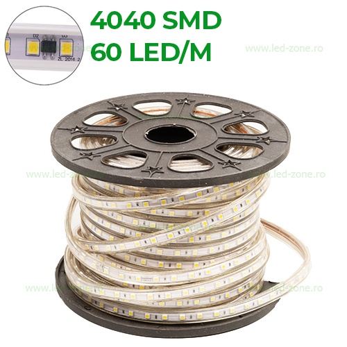 Banda LED 4040 60 SMD/ML Furtun Silicon 220V