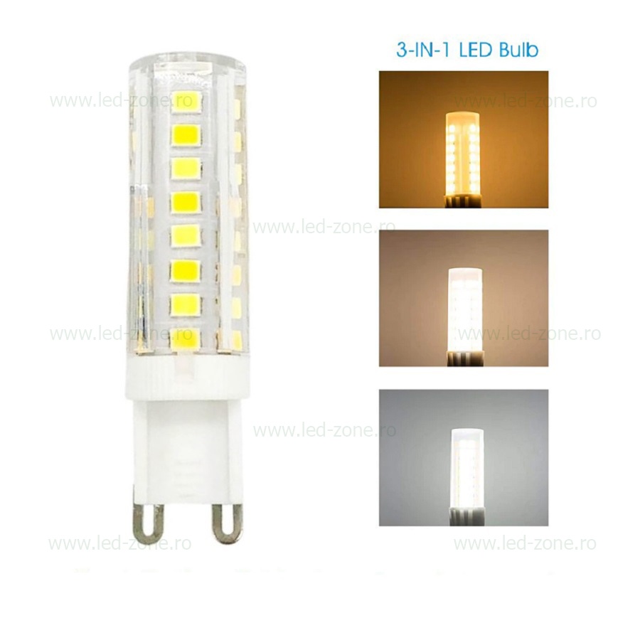 Bec LED G9 9W Corn Ceramica 3 Functii