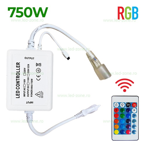 Controller Neon Flex RGB 15x26mm 220V 720W IR