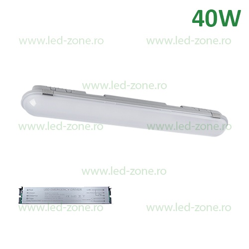 Corp Iluminat LED 40W 120cm Incastrabil Liniar BELLA Gri Emergenta