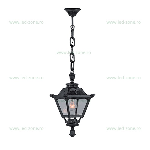 Felinar Iluminat Exterior Suspendat Negru GOLIA