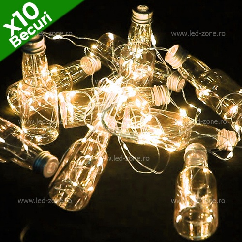 Instalatie LED Ghirlanda 10 Sticlute Diverse Culori