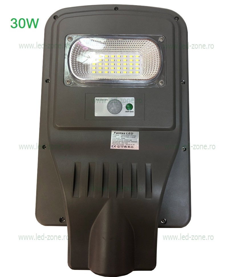 Lampa LED Iluminat Stradal 30W 48xSMD Solara cu Senzor Miscare