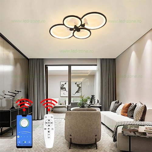 Lustra LED 112W 3 Functii Dimabila cu Telecomanda sau Telefon LZ6626-4