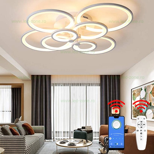 Lustra LED 280W 3 Functii Dimabila cu Telecomanda sau Telefon LZ3373-8