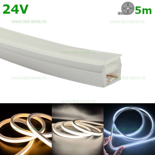 Neonflex LED 24V 7W/ML 12x10mm Incastrat Rola 5m