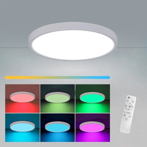 Panou LED 50W D-40cm Aplicat Alb RGB-CCT cu Telecomanda
