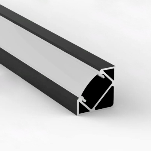 Profil Aluminiu Aplicat Negru 90 Grade Dispersor Alb 2M 12.5MM