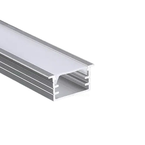 Profil Aluminiu Incastrat Dispersor Alb 2M 12MM