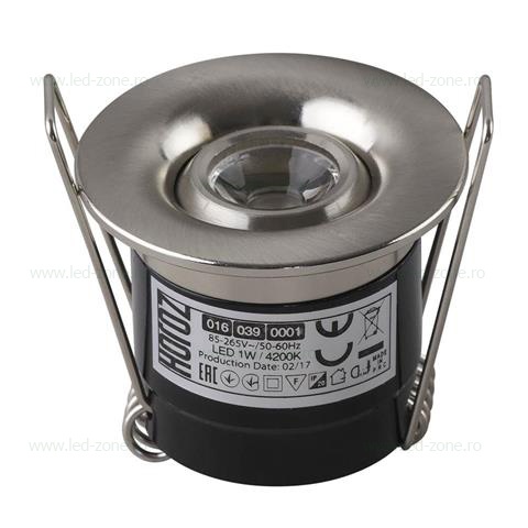 Spot LED 1W Rotund COB Mobil Argintiu