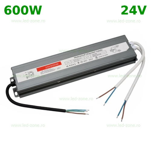 Sursa Alimentare Banda LED 24V 600W IP67 Waterproof Slim