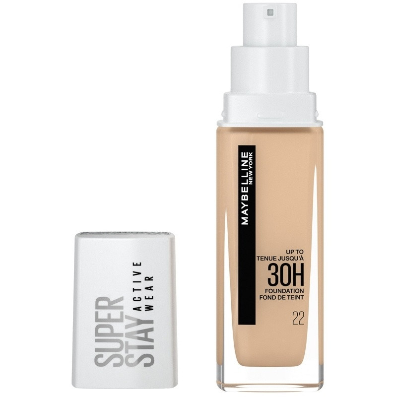 Fond de ten, maybelline, super stay active wear, 22 light bisque, 30 ml