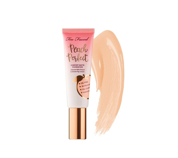 Fond de ten, too faced, peach perfect comfort matte, snow, 48 ml