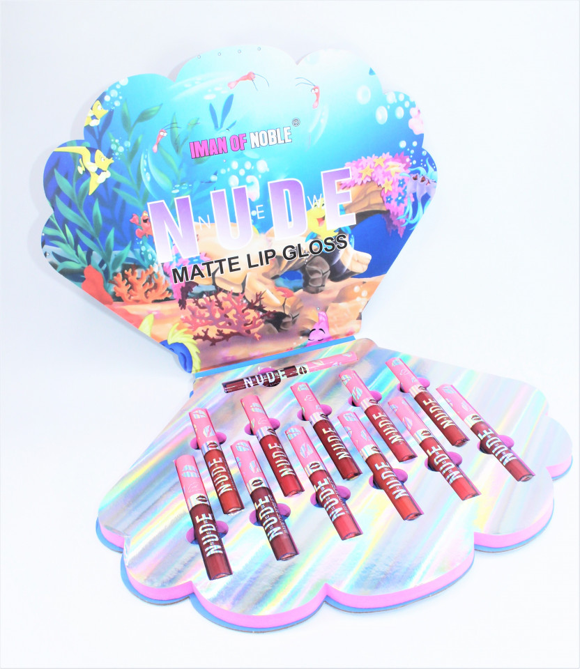 Set 12 rujuri de buze, iman of noble, nude matte lip gloss, mermaid