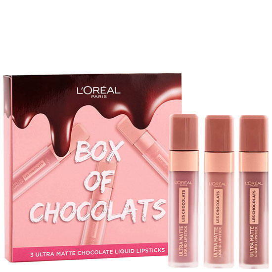 Set ruj de buze Loreal Ultra Matte Box Of Chocolats, 3 bucati L'Oreal imagine noua