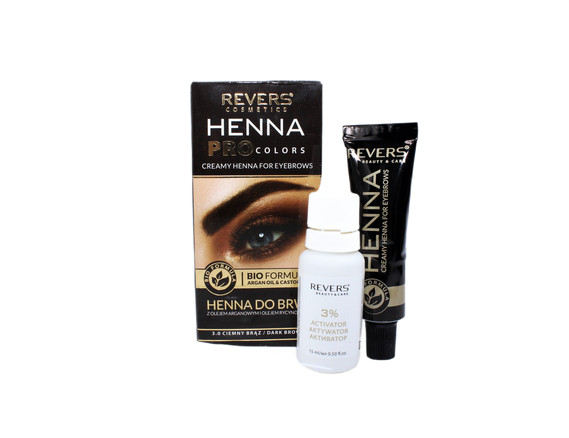 Vopsea Henna, Revers Cosmetics, Henna Pro Colors, Dark Brown Revers Cosmetics imagine